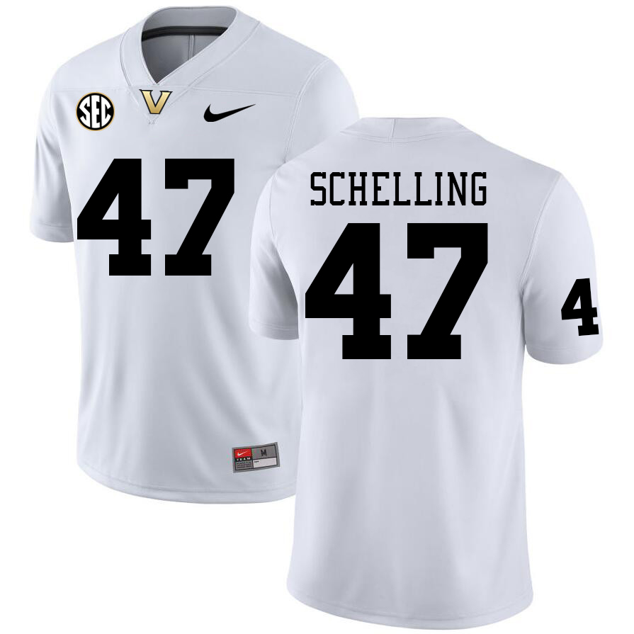 Vanderbilt Commodores #47 Wesley Schelling College Football Jerseys Sale Stitched-White